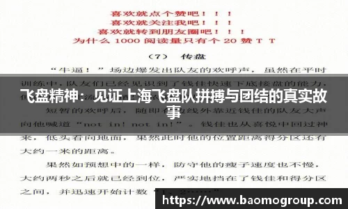 飞盘精神：见证上海飞盘队拼搏与团结的真实故事